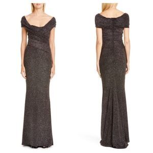 Talbot Runhof Stardust Stretch Jersey Gown Sz 14